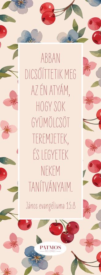 Cseresznyés virágos könyvjelző