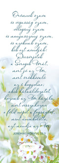 Fehér virágos könyvjelző