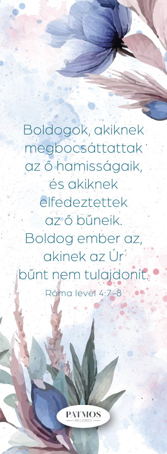 Kék virágos könyvjelző