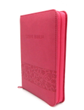 Biblia - Mini - Málnavirágos - Cipzárral