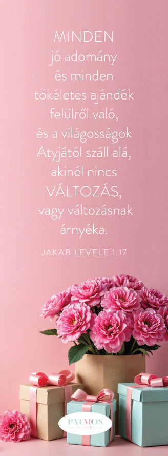 Rózsaszín ajándék könyvjelző